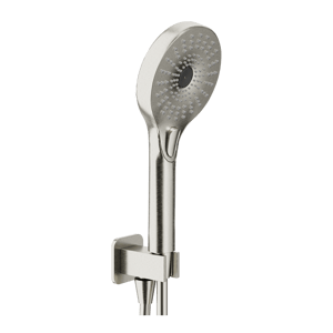 Blaufoss Onos Pommeau de douche set avec coude de raccordement 3 fonctions jet Brushed CoolMetal