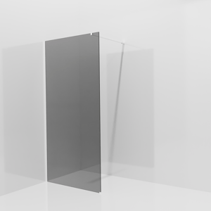 Balmani Modular Walk-In Dusche: 100 x 200 cm, Rauchglas, Profil Weiß matt