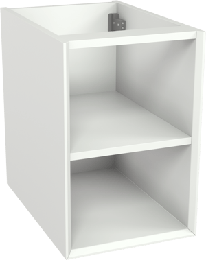 Storke Edge zwevende wastafelonderkast 35 x 52 cm mat wit met 2 open nissen