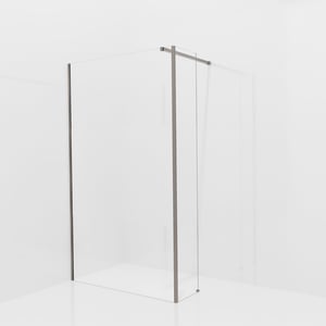 Balmani Modular douche à l'italienne avec paroi latérale fixe: 120 x 200 cm, Verre transparent avec bande mate, Profil Brushed GunMetal