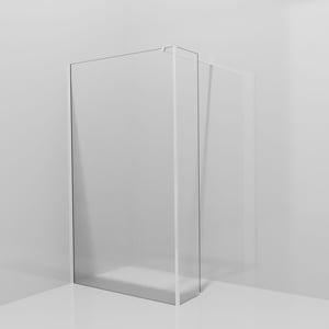 Balmani Modular douche à l'italienne avec paroi latérale fixe: 120 x 200 cm, Ribs, avec coating, Profil Chrome brillant