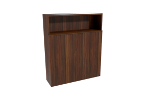 Balmani Forma zwevende badkamerkast Amerikaanse notelaar 100 x 30 x 120 cm vert. sym. groef