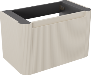 Storke Soft zwevende wastafelonderkast 80 x 46 cm Sand mat 2 lades vert. sym. Groef