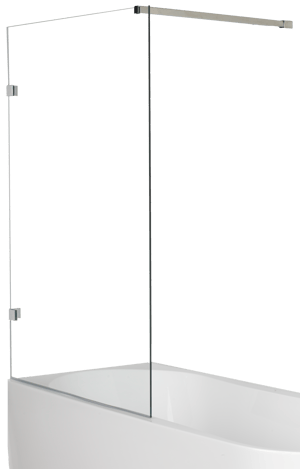 Luca Varess Solid Badewannenaufsatz: 80 cm, Klarglas, Chrom Profil