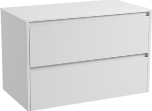 Storke Seda zwevend badmeubel 95 x 52 cm mat wit met Tavola enkel wastafelblad in solid surface mat wit