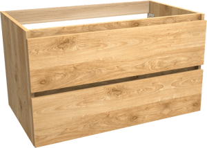 Balmani Lucida meuble sous-vasque suspendu 90 x 55 cm chêne brut 2 tiroirs