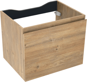 Linie Lado hängender Waschbeckenunterschrank: 60 x 46 cm, Eiche Natur, 1 Schublade