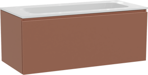 Balmani Sfera by Lucida zwevend badmeubel 120 x 55 cm cotto met Tablo Strada enkele wastafel in composietmarmer hoogglans wit