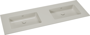 Storke Diva double vasque top solid soie grise matte 150 x 52 cm