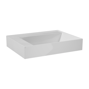 Balmani Argila vasque asymétrique droite marbre composite Blanc Brillant 60 x 46 cm