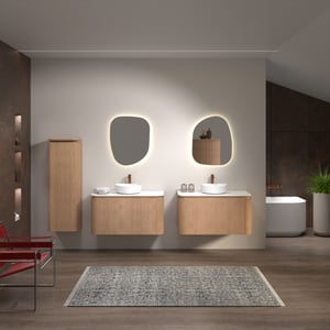 Balmani Moon meuble salle de bains avec tablette pour vasques Moon