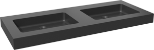 Storke Scuro High dubbele wastafel mat kwarts 130 x 52 cm