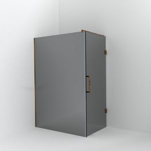 Balmani Modular inloopdouche met deur: 140 x 200 cm met deur 90 cm, Reflex spiegelglas met coating, Brushed Rosegold profielen