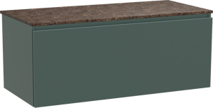 Balmani Sfera by Lucida zwevend badmeubel 120 x 55 cm forest met Stretto enkel of dubbel wastafelblad in marmer dark emperador