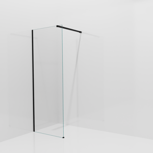 Balmani Modular Walk-In Dusche: 80 x 200 cm, Klarglas, inklusive Coating, Profil Schwarz matt