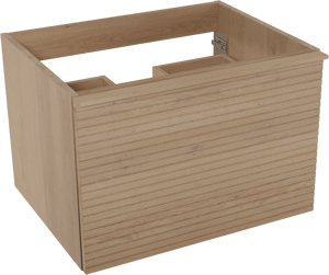 Balmani Forma zwevende wastafelonderkast 67,5 x 55 cm naturel eiken 2 lades horiz. sym. groef