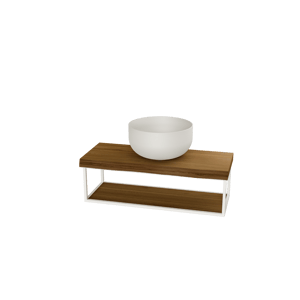 Balmani Life Edge Mini lave-mains suspendu 55 x 22,5 cm avec Bowl en Solid Surface mat avec frame blanc