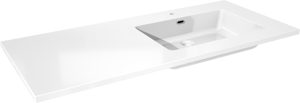 Storke Diva asymmetrisch rechtse wastafel glanzend composiet marmer 120 x 52 cm combinatie kast 45 cm