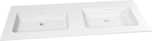 Storke Mata dubbele wastafel matte solid surface 130 x 52 cm