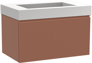 Balmani Sfera by Lucida zwevend badkamermeubel 90 x 55 cm cotto met Modus enkele wastafel in solid surface mat wit