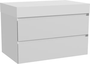 Balmani Mitra meuble salle de bains suspendu 90 x 55 cm blanc mat avec Dominus tablette simple en solid surface blanc mat
