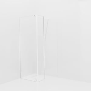 Balmani Modular douche à l'italienne avec paroi latérale fixe: 80 x 200 cm, Verre transparent avec bande matte, avec coating, Profil Blanc mat