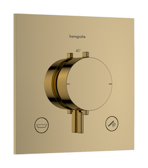 Hansgrohe Ecostat Comfort E Unterputz Badewannenarmatur: für 2 Verbraucher, Polished Gold Optic EN1717