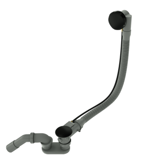 Santeg Unibath Badewannen-Ablauf mit Überlauf, schwarz matt, 70 cm