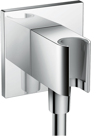 Hansgrohe FixFit Porter Square Support mural douchette avec coude de raccordement 1/2" chrome brillant