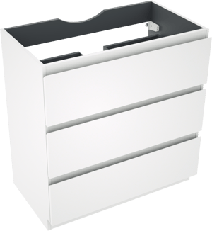 Linie Lado staande wastafelonderkast 80 x 46 cm mat wit 3 lades
