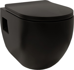 Linie Waldo wc suspendu noir mat sans bride