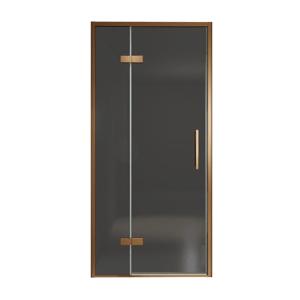 Balmani Senses Design porte pivotante à gauche 100 cm x 210 cm verre fumé, Profil Brushed Rosegold, coating inclus