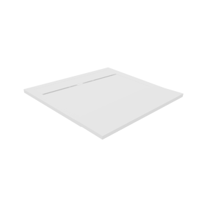 Luca Varess Dandy Duschwanne: 90 x 90 cm, Marmorkomposit, Weiße Steinstruktur, matt