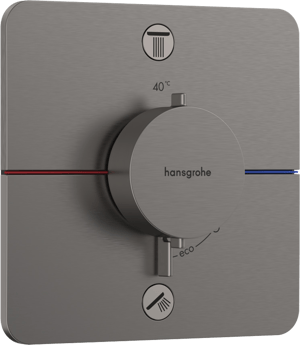 Hansgrohe Showerselect Comfort Q thermostat de douche encastré 2 évacuations Brushed Black Chrome