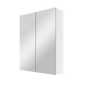 Linie Montro Spiegelschrank Bad: 60 x 75 cm, Weiß Glänzend