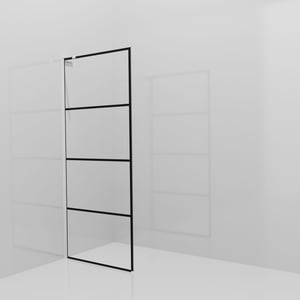 Balmani Modular inloopdouche: 90 x 200 cm, Lined met coating, Glanzend chroom profielen met L-Shape