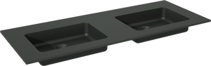 Storke Scuro dubbele wastafel mat kwarts 120 x 46 cm