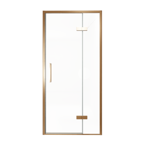 Balmani Senses Design Dusche Drehtür, Rechts, 100 cm x 210 cm, Klarglas, Profil Brushed Rosegold