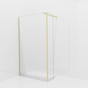 Balmani Modular douche à l'italienne avec paroi latérale fixe: 120 x 200 cm, Ribs, avec coating, Profil Brushed Champagne Gold