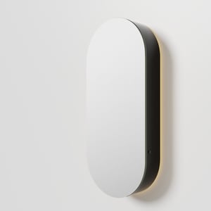 Balmani Mara Spiegelschrank 45 x 100 cm Schwarz Matt, mit Anti-Beschlag Spiegelheizung