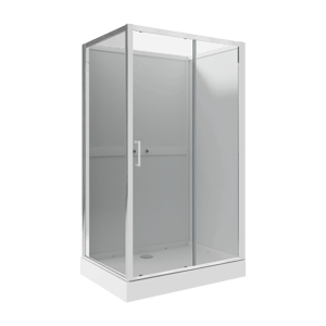 Luca Varess Talan rechthoekige douchecabine met schuifdeur 90 x 120 cm helder glas mat chroom profiel