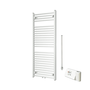 Vipera Kanza sèche-serviettes Simple 50 x 120 cm chauffage électrique blanc brillant raccordement latéral et central possible 500W, résistance incluse