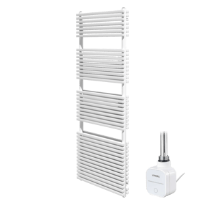 Vipera Vesuvio sèche-serviettes Doublé 60 x 180 cm chauffage électrique blanc mat raccordement latéral et central possible 1500W, résistance incluse