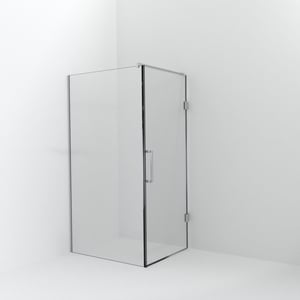 Balmani Modular inloopdouche met deur: 110 x 200 cm met deur 90 cm, Helder glas met coating, Glanzend chroom profielen