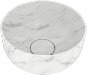 Balmani Bowl vasque à poser marbre carrare rond Ø 24 cm