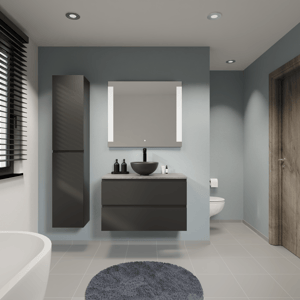 Linie Lado meuble salle de bains avec tablette pour vasques Lado