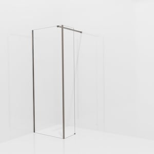 Balmani Modular inloopdouche met vaste zijwand: 80 x 200 cm, Helder glas, Brushed GunMetal profielen