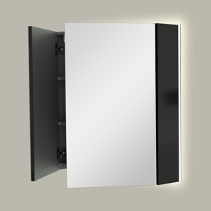 Linie Montro armoire de toilette lumineuse 80 x 75 cm noir mat