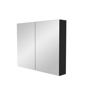 Storke Reflecta Spiegelschrank Bad: 95 x 75 cm, Schwarz Matt