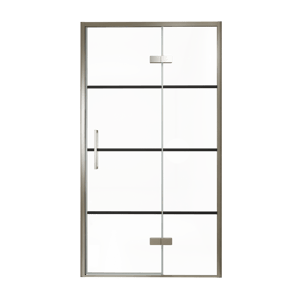 Balmani Senses Design Dusche Drehtür, Rechts, 120 cm x 210 cm, Lined, Profil Brushed GunMetal, inklusive Coating